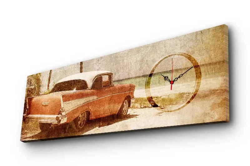 Dekorativ Canvasbilde med Klokke, Flerfarget