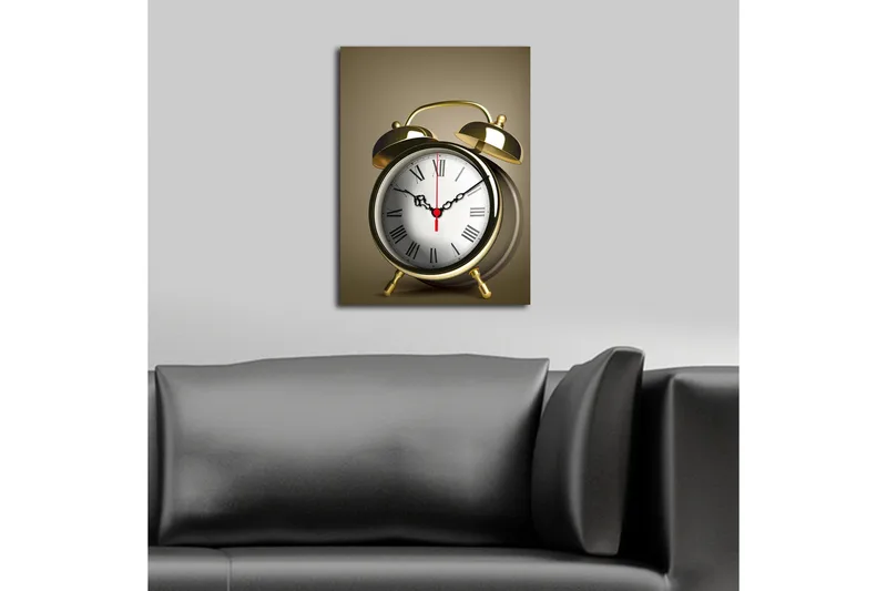 Dekorativ Canvasbilde med Klokke - Flerfarget - Interiør - Veggdekorasjon - Klokker