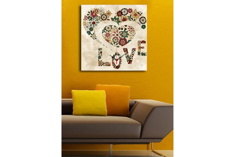 Dekorativ Canvasbilde med Klokke - Flerfarget - Interiør - Veggdekorasjon - Klokker