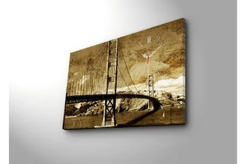 Dekorativ Canvasbilde med Klokke - Flerfarget - Interiør - Veggdekorasjon - Klokker