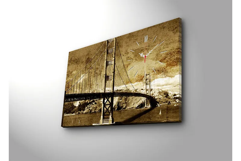 Dekorativ Canvasbilde med Klokke - Flerfarget - Interiør - Veggdekorasjon - Klokker