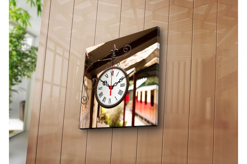 Dekorativ Canvasbilde med Klokke, Flerfarget