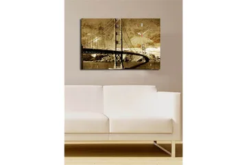 Dekorativ Canvasbilde med Klokke - Flerfarget - Interiør - Veggdekorasjon - Klokker