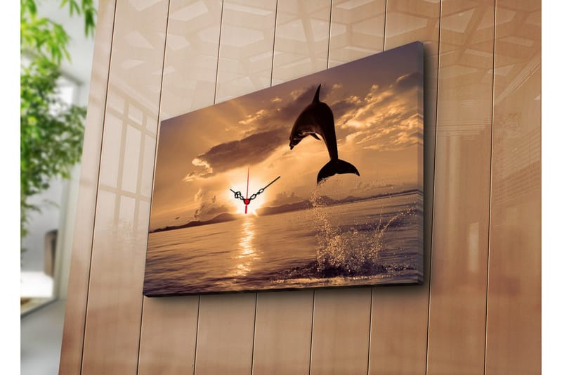 Dekorativ Canvasbilde med Klokke, Flerfarget