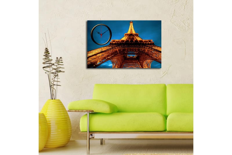 Dekorativ Canvasbilde med Klokke - Flerfarget - Interiør - Veggdekorasjon - Klokker