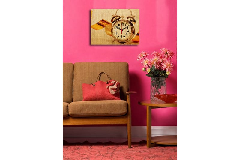 Dekorativ Canvasbilde med Klokke - Flerfarget - Interiør - Veggdekorasjon - Klokker