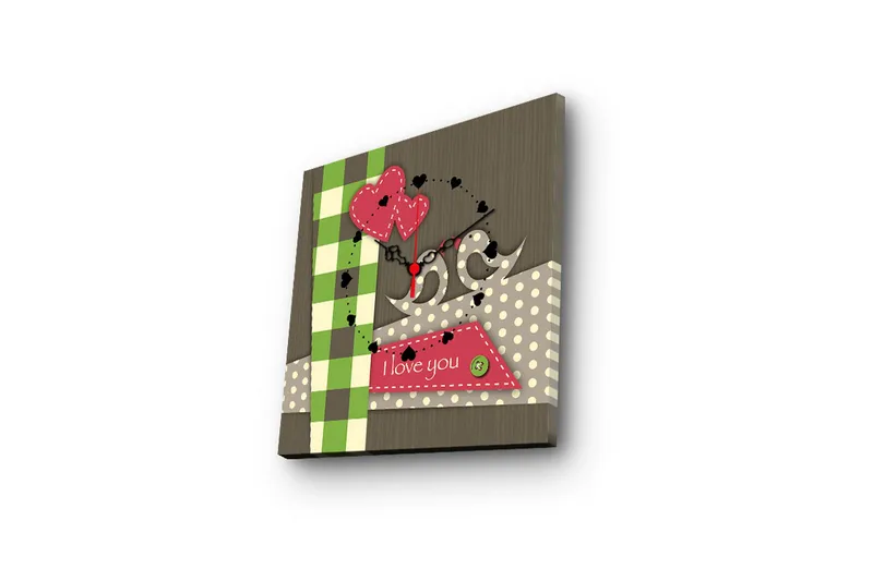 Dekorativ Canvasbilde med Klokke - Flerfarget - Interiør - Veggdekorasjon - Klokker