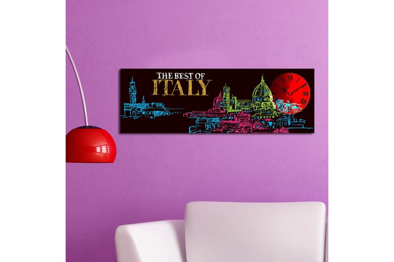 Dekorativ Canvasbilde med Klokke - Flerfarget - Interiør - Veggdekorasjon - Klokker