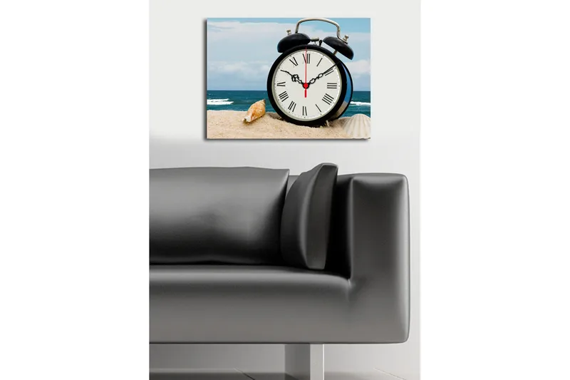 Dekorativ Canvasbilde med Klokke - Flerfarget - Interiør - Veggdekorasjon - Klokker