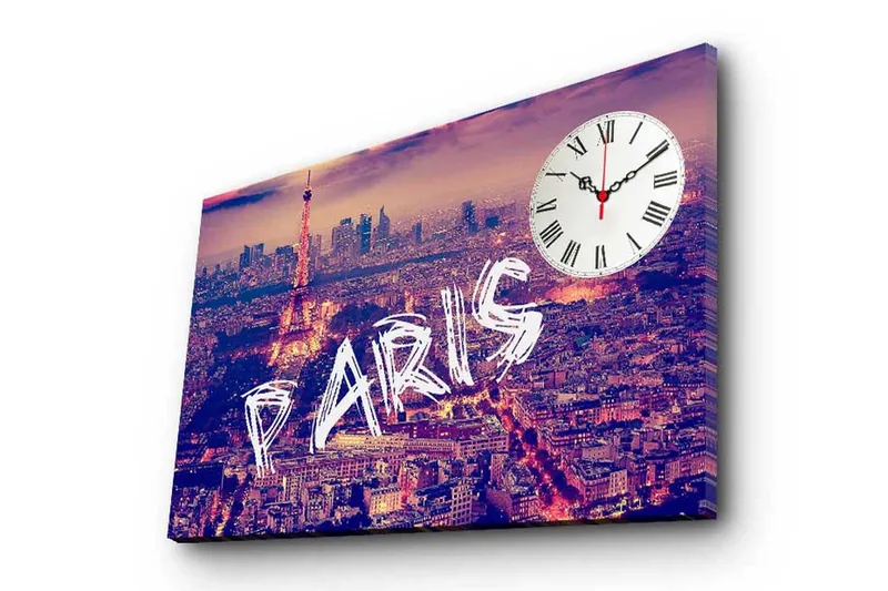 Dekorativ Canvasbilde med Klokke, Flerfarget