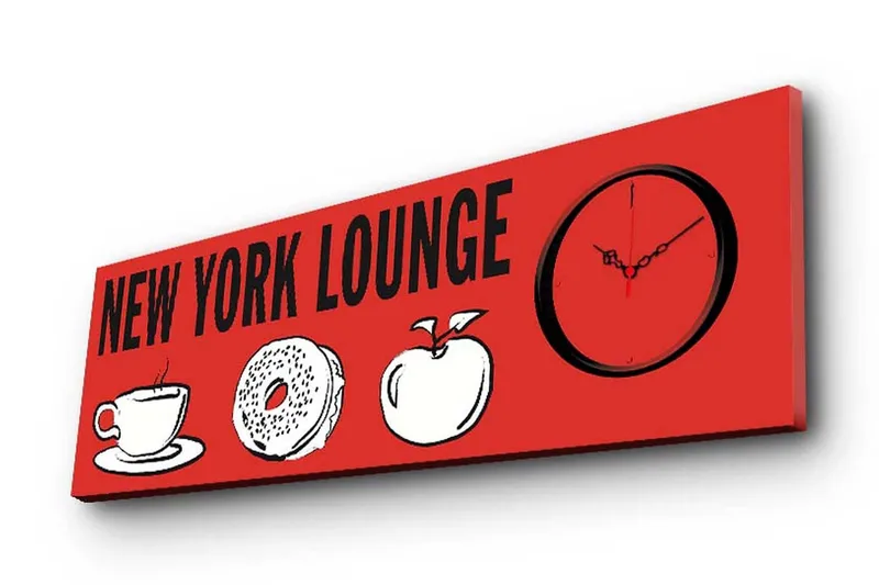 Dekorativ Canvasbilde med Klokke, Flerfarget