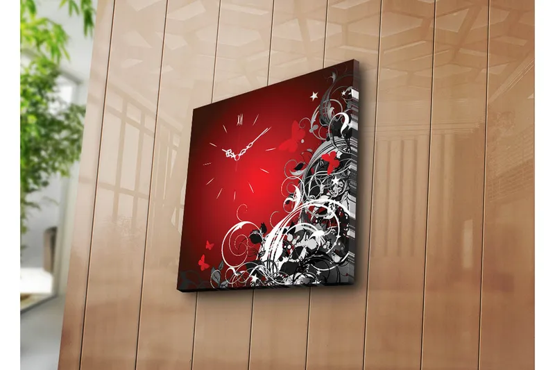 Dekorativ Canvasbilde med Klokke - Flerfarget - Interiør - Veggdekorasjon - Klokker