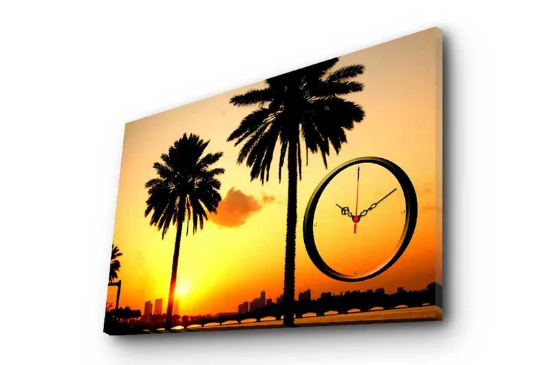 Dekorativ Canvasbilde med Klokke, Flerfarget