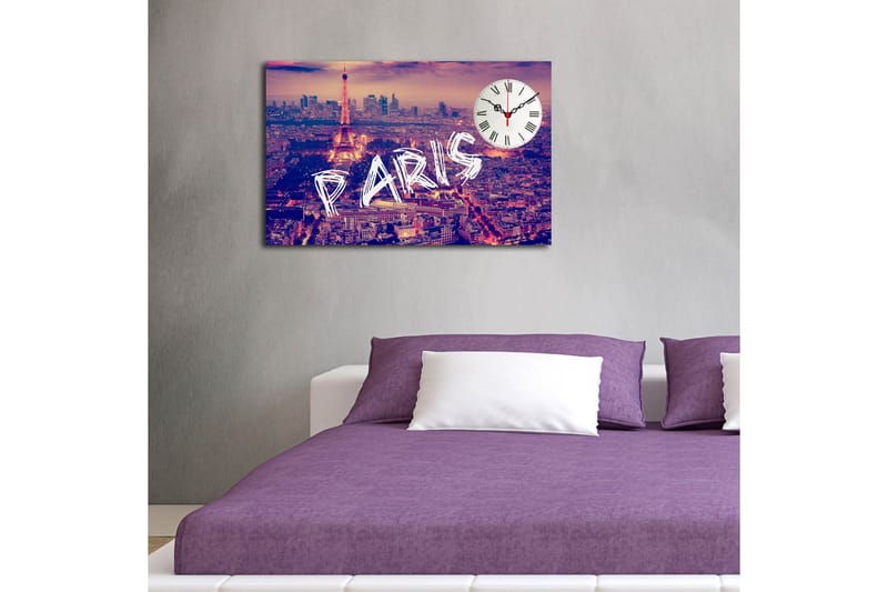 Dekorativ Canvasbilde med Klokke - Flerfarget - Interiør - Veggdekorasjon - Klokker