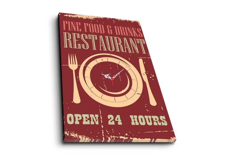 Dekorativ Canvasbilde med Klokke, Flerfarget