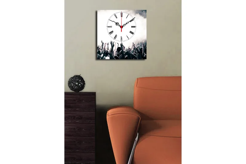 Dekorativ Canvasbilde med Klokke - Flerfarget - Interiør - Veggdekorasjon - Klokker