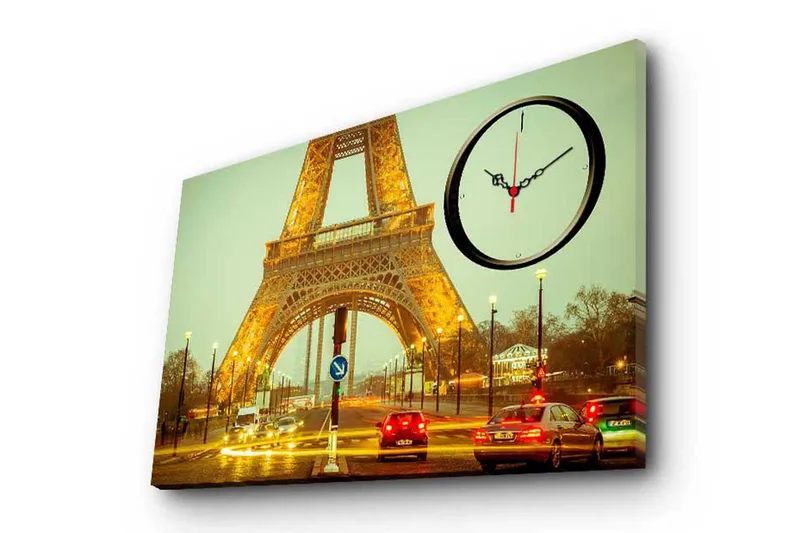 Dekorativ Canvasbilde med Klokke, Flerfarget