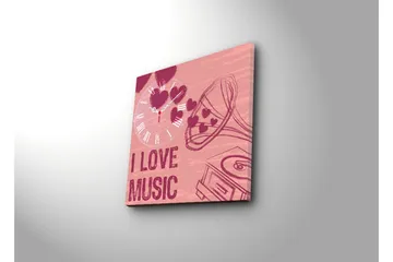 Dekorativ Canvasbilde med Klokke - Flerfarget - Interiør - Veggdekorasjon - Klokker