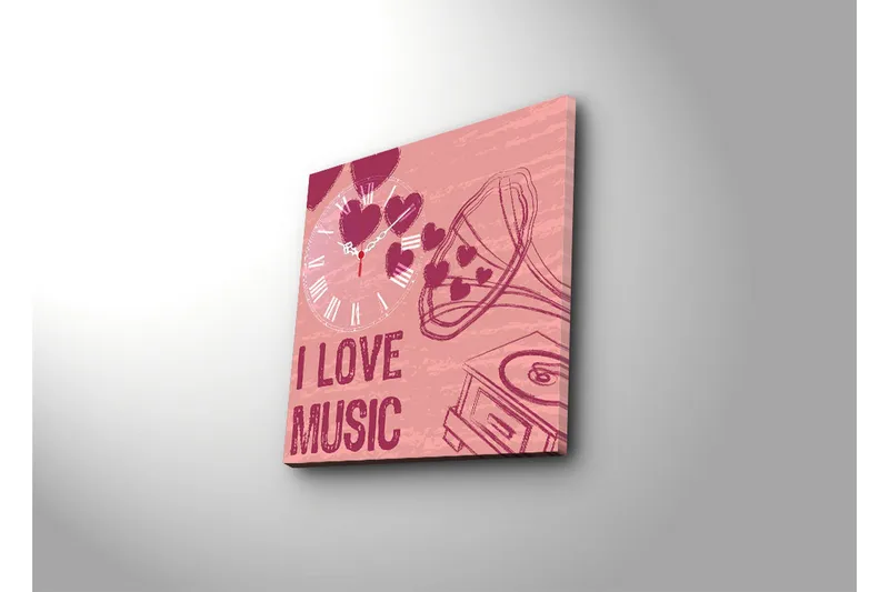 Dekorativ Canvasbilde med Klokke - Flerfarget - Interiør - Veggdekorasjon - Klokker