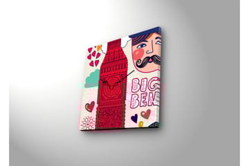 Dekorativ Canvasbilde med Klokke - Flerfarget - Interiør - Veggdekorasjon - Klokker