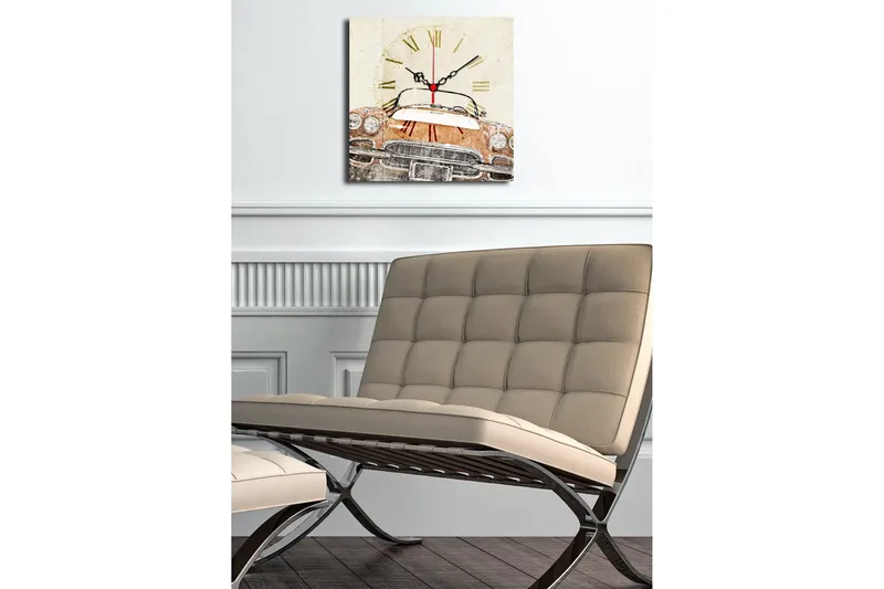 Dekorativ Canvasbilde med Klokke - Flerfarget - Interiør - Veggdekorasjon - Klokker