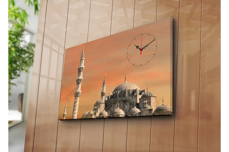 Dekorativ Canvasbilde med Klokke, Flerfarget