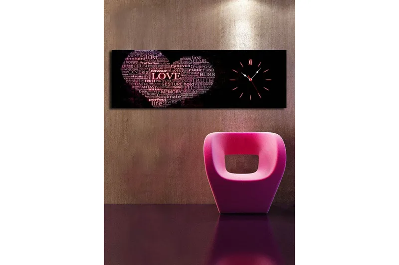 Dekorativ Canvasbilde med Klokke - Flerfarget - Interiør - Veggdekorasjon - Klokker