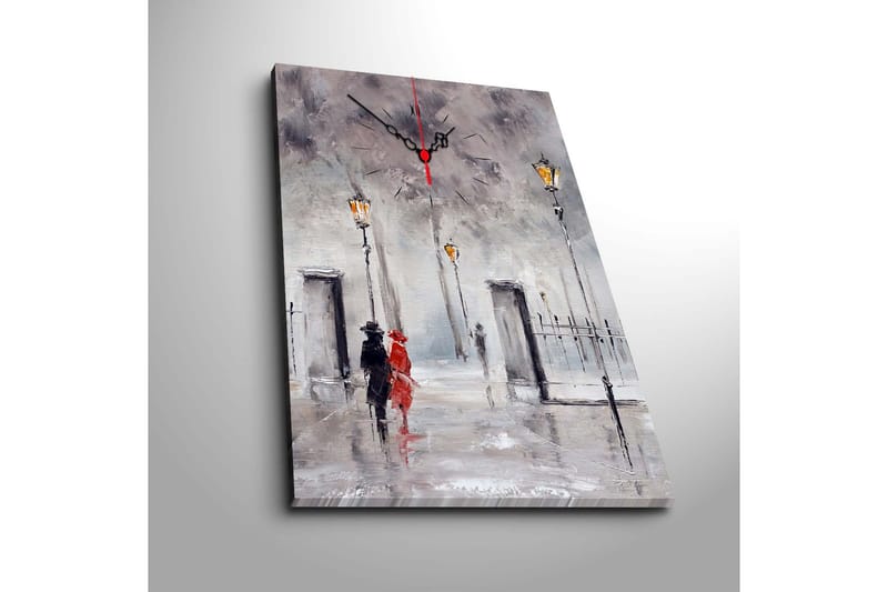 Dekorativ Canvasbilde med Klokke - Flerfarget - Interiør - Veggdekorasjon - Klokker