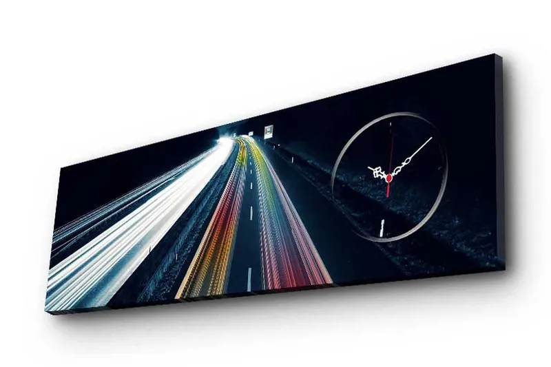 Dekorativ Canvasbilde med Klokke - Flerfarget - Interiør - Veggdekorasjon - Klokker