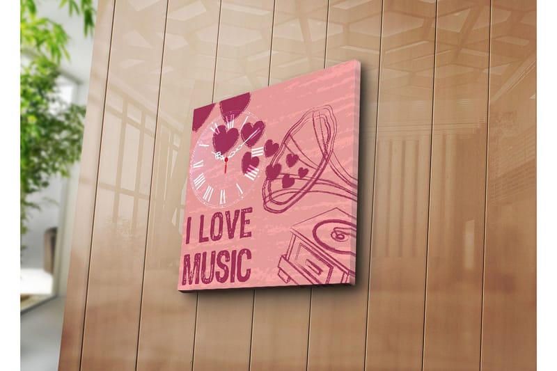 Dekorativ Canvasbilde med Klokke, Flerfarget