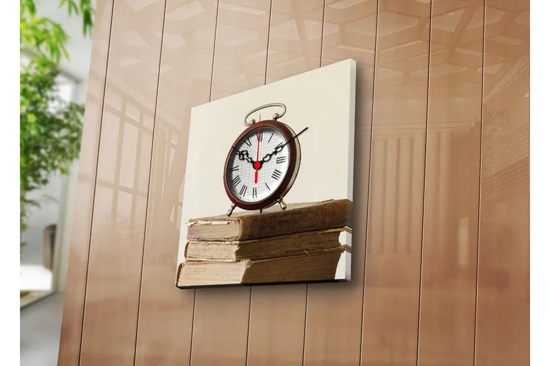 Dekorativ Canvasbilde med Klokke, Flerfarget