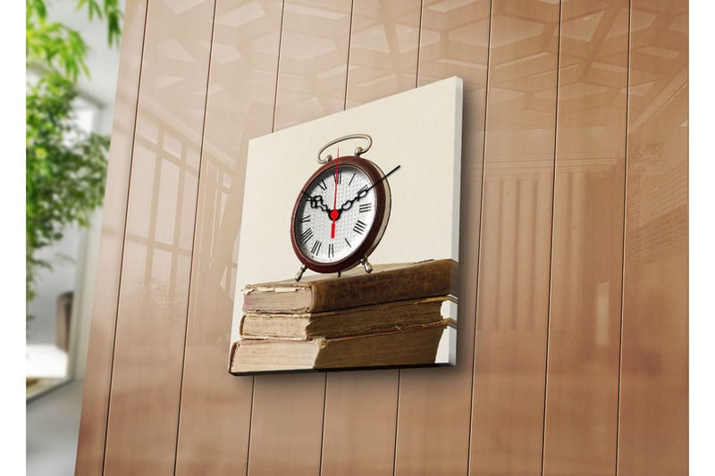 Dekorativ Canvasbilde med Klokke, Flerfarget