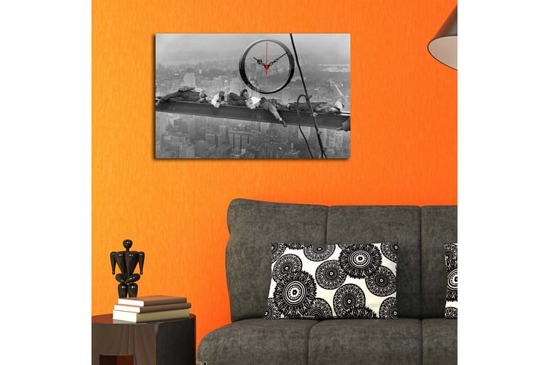 Dekorativ Canvasbilde med Klokke - Flerfarget - Interiør - Veggdekorasjon - Klokker