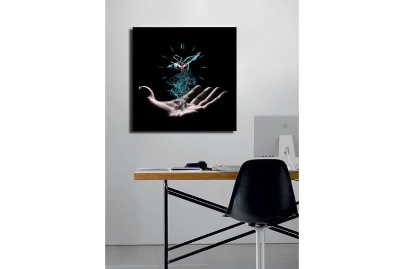 Dekorativ Canvasbilde med Klokke - Flerfarget - Interiør - Veggdekorasjon - Klokker