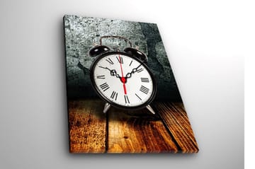 Dekorativ Canvasbilde med Klokke - Flerfarget - Interiør - Veggdekorasjon - Klokker