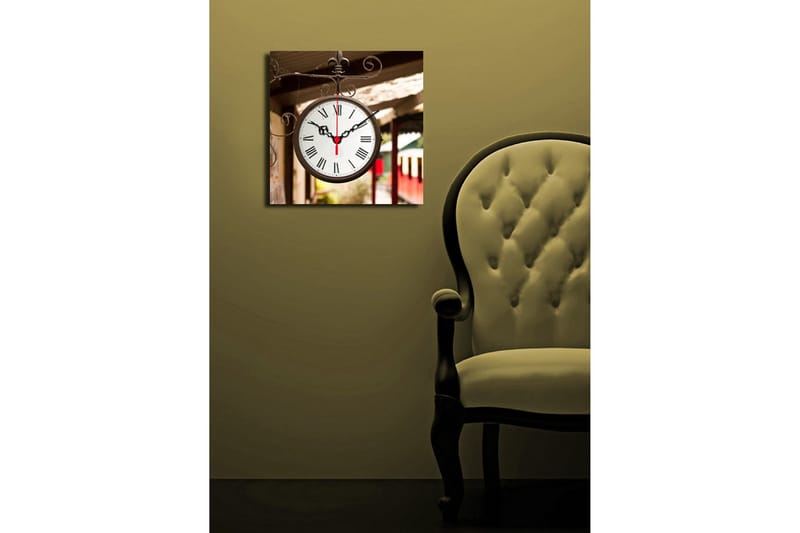 Dekorativ Canvasbilde med Klokke - Flerfarget - Interiør - Veggdekorasjon - Klokker