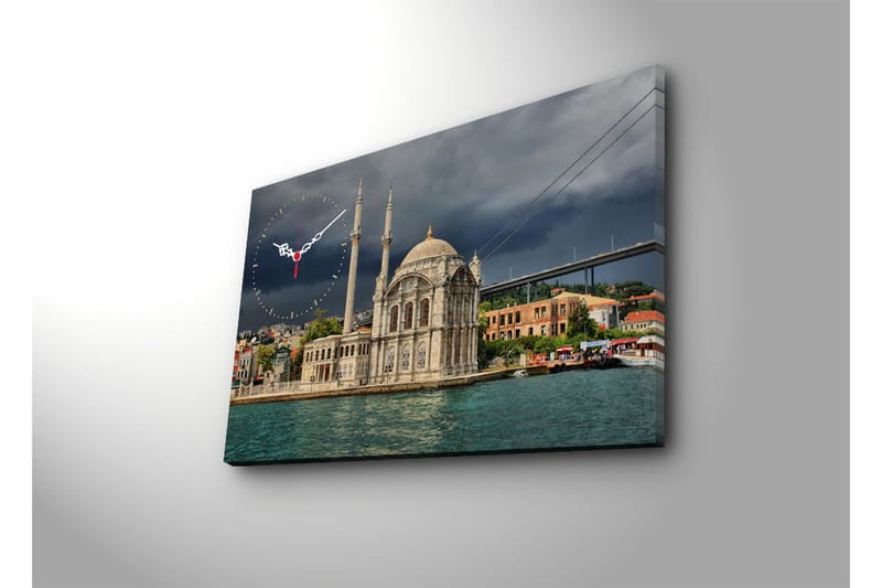 Dekorativ Canvasbilde med Klokke - Flerfarget - Interiør - Veggdekorasjon - Klokker