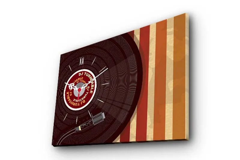 Dekorativ Canvasbilde med Klokke, Flerfarget