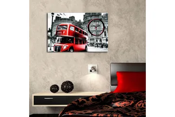 Dekorativ Canvasbilde med Klokke - Flerfarget - Interiør - Veggdekorasjon - Klokker