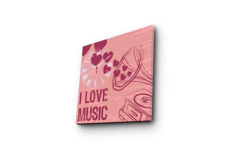 Dekorativ Canvasbilde med Klokke - Flerfarget - Interiør - Veggdekorasjon - Klokker