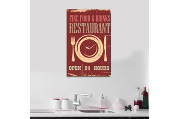 Dekorativ Canvasbilde med Klokke - Flerfarget - Interiør - Veggdekorasjon - Klokker