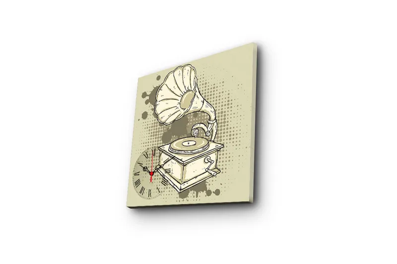 Dekorativ Canvasbilde med Klokke - Flerfarget - Interiør - Veggdekorasjon - Klokker