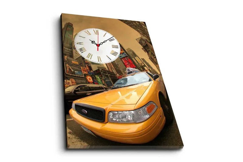 Dekorativ Canvasbilde med Klokke - Flerfarget - Interiør - Veggdekorasjon - Klokker