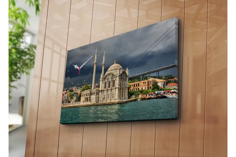 Dekorativ Canvasbilde med Klokke, Flerfarget