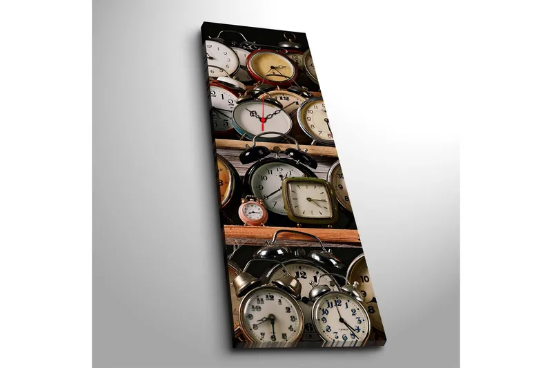 Dekorativ Canvasbilde med Klokke - Flerfarget - Interiør - Veggdekorasjon - Klokker