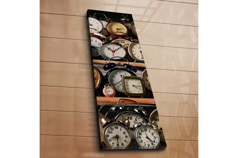 Dekorativ Canvasbilde med Klokke, Flerfarget