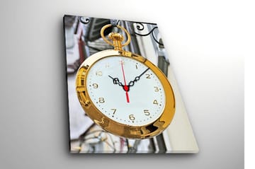 Dekorativ Canvasbilde med Klokke - Flerfarget - Interiør - Veggdekorasjon - Klokker