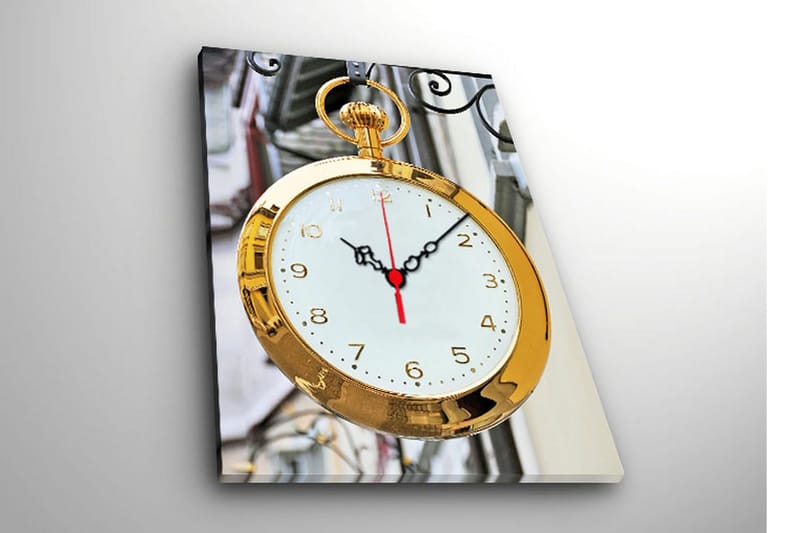 Dekorativ Canvasbilde med Klokke - Flerfarget - Interiør - Veggdekorasjon - Klokker