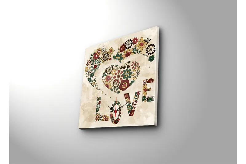 Dekorativ Canvasbilde med Klokke - Flerfarget - Interiør - Veggdekorasjon - Klokker