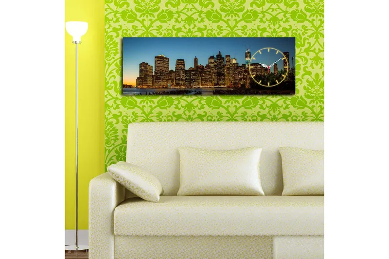 Dekorativ Canvasbilde med Klokke - Flerfarget - Interiør - Veggdekorasjon - Klokker